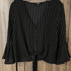 Black dressy “crop” top